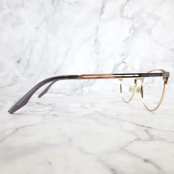 Converse CV1003 020 Eyeglasses Black Gold Round Full Rim Frames 51-19-140 - Picture 3 of 13